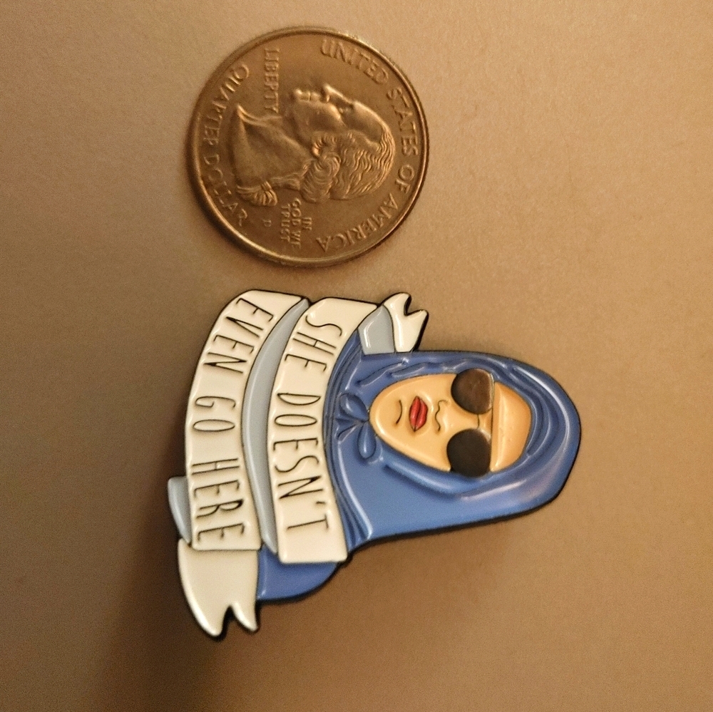 She Doesn't Even Go Here Damian Hoodie Enamel Pin